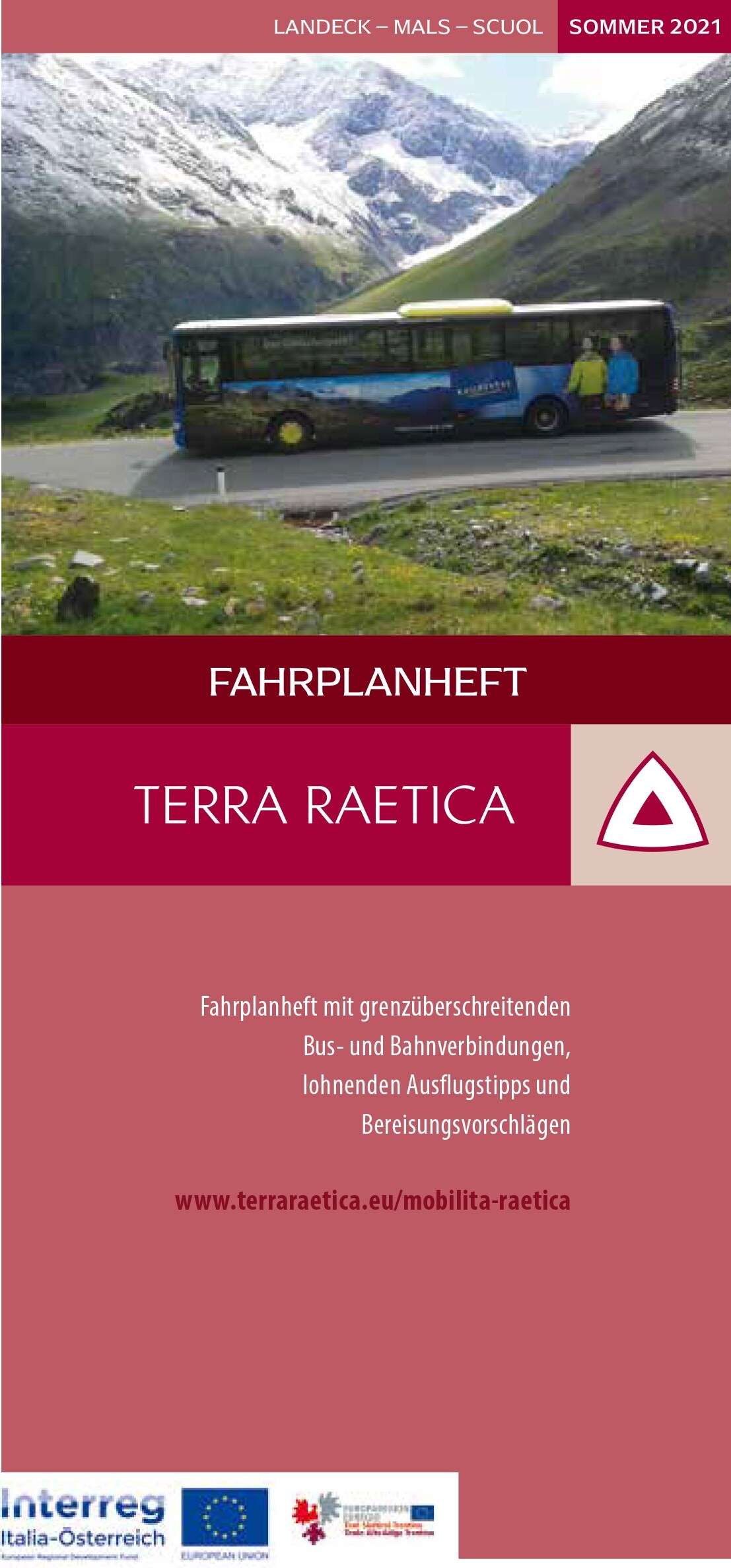 1. Seite des Fahrplanheftes mit Bild von Bus